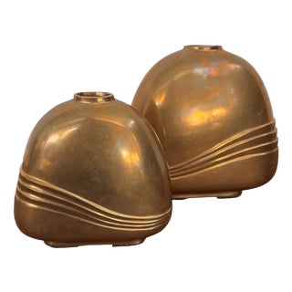 Bronze Vase Sculptures by Esa Fedrigolli for Esart, Italy, 1970s, Set of 2 For Sale