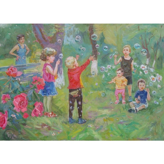 Soviet Children Portraits of Children Oil Painting Original Ukrainian Artist Polyakova M. 75-105 11 For Sale