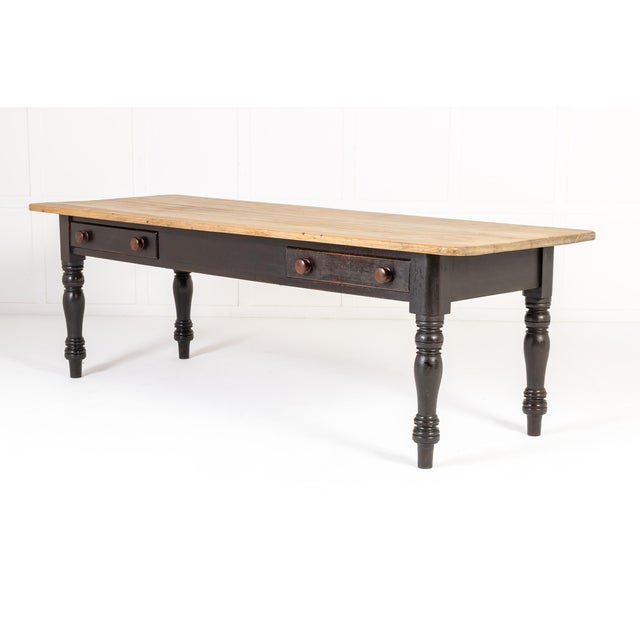 Antique English Farmhouse Table in Pine, 1800s For Sale - Image 3 of 11