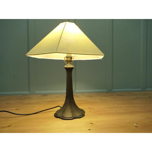Vintage Art Nouveau Spelter Table Lamp, 1900s For Sale - Image 4 of 8
