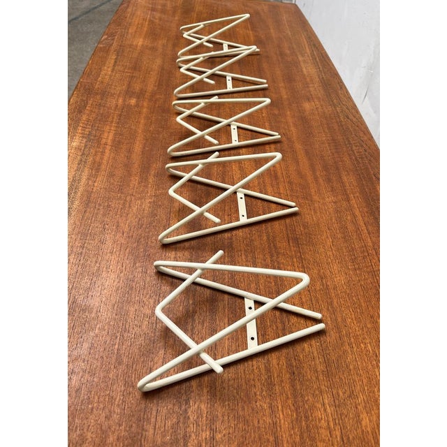 Mid-Century Minimalist Metal Coat Hooks Rack, 1960s, Set of 5 For Sale - Image 4 of 18