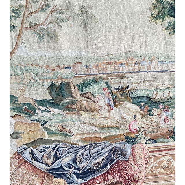 Vintage “Chateau Bellevue” Tapestry From Tenture Des Maisons Royals For Sale - Image 4 of 14