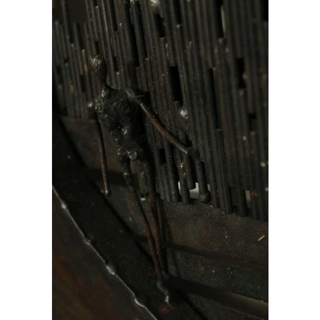 Arlene Abend Welded Steel, Metal Brutalist Wall Sculpture, 1982 For Sale - Image 9 of 13
