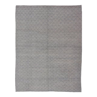 Hand-Knotted Wool Rug by Keivan Woven Arts Diamond Design 10'2 X 13'6 For Sale