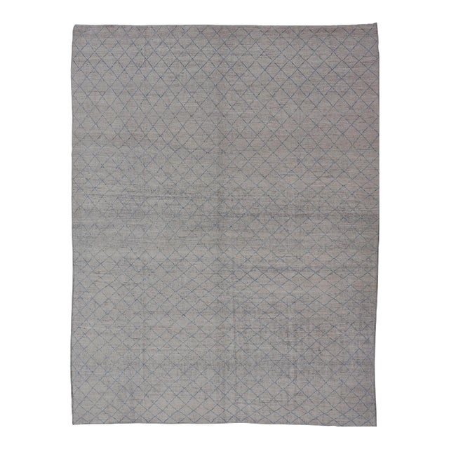 Hand-Knotted Wool Rug by Keivan Woven Arts Diamond Design 10'2 X 13'6 For Sale