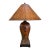 Sculptural Nature-Inspired Table Lamp With Ribbed Bamboo Shade, Dragonfly and Frog Finial For Sale