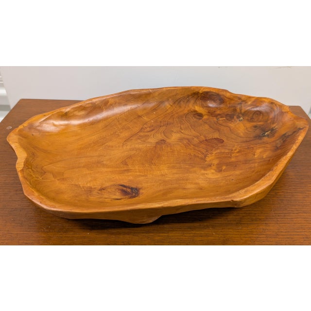 Contemporary Hand Carved Root Wooden Bowl For Sale - Image 3 of 7