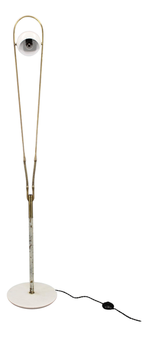 Italian Adjustable Marble and Brass Floor Lamp from Angelo Lelii, 1952