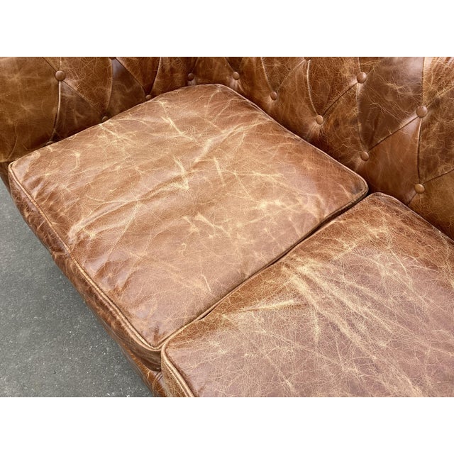Brown Fabulous Pair of French Leather Chesterfield Sofas For Sale - Image 8 of 12