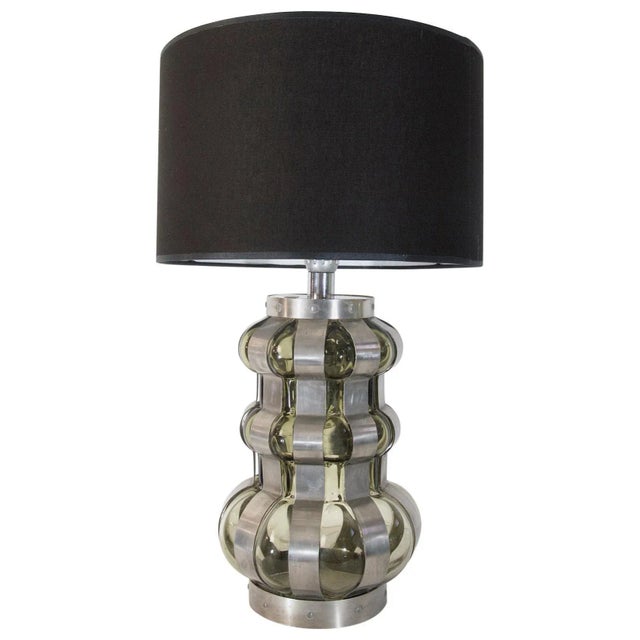 Silver Brutalist Style Italian Table Lamp, 1960s For Sale - Image 8 of 8
