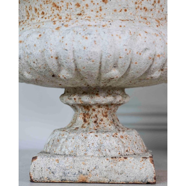 Pair of English 19th Century Cast-Iron Garden Urns For Sale - Image 12 of 13