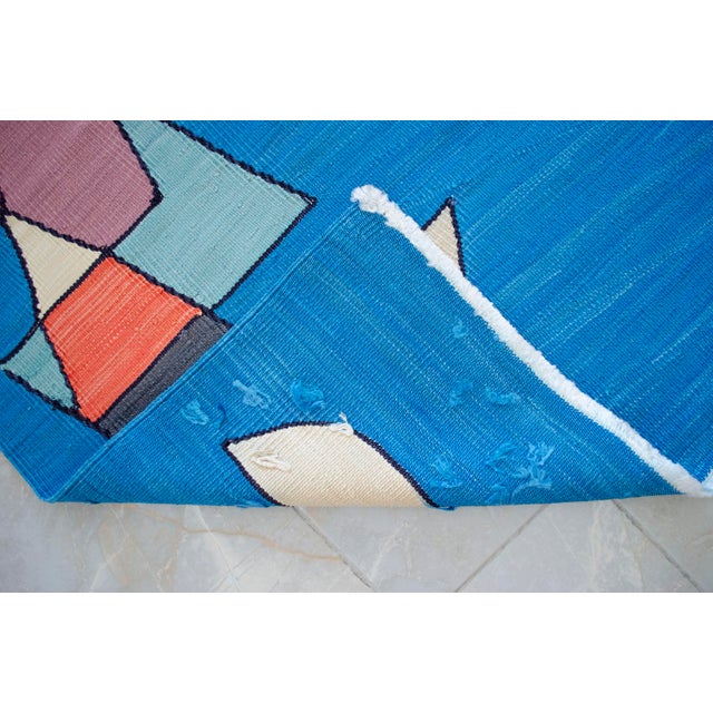Paul Klee - Sailing Boats - Inspired Silk Hand Woven Area - Wall Rug 4′7″ × 5′12″ For Sale - Image 12 of 13