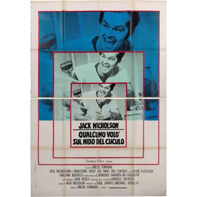 Vintage Italian One Flew Over the Cuckoos Nest Poster, 1975 For Sale