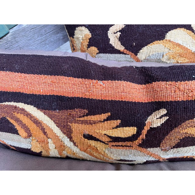 Set of Three Antique Tapestry Pillows For Sale - Image 9 of 11