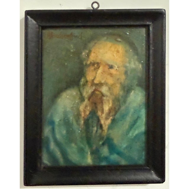 Alois Priechenfried, Austrian Jewish Art the Rabbi Judaica Miniature Oil Painting Alois Priechenfried For Sale - Image 4 of 7