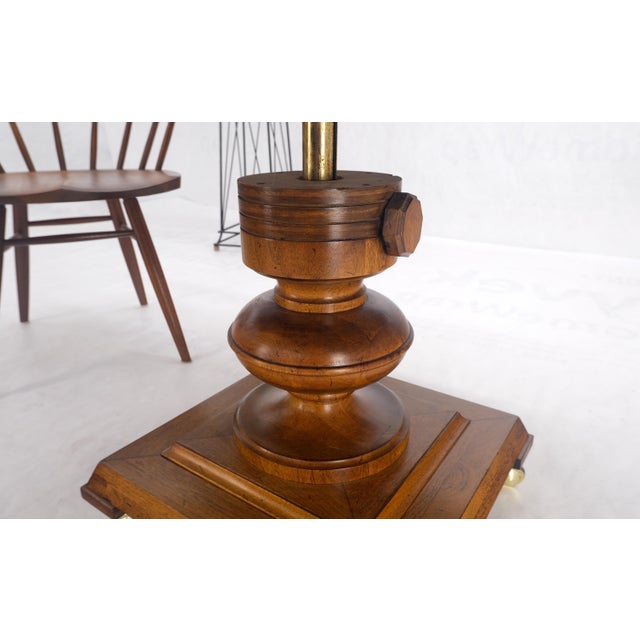 Brown Round Burl Wood Adjustable Height Single Pedestal Base Dining-Coffee Table For Sale - Image 8 of 12