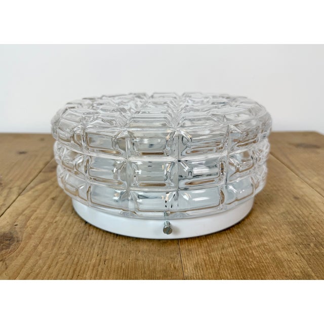 Industrial Vintage Glass Wall Light, 1970s For Sale - Image 3 of 17
