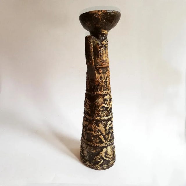 Bitossi Mid-Century Italian Ceramic Candleholder by Aldo Londi for Bitossi For Sale - Image 4 of 8