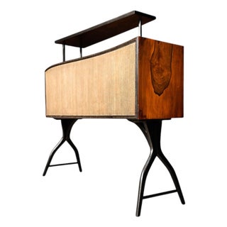 Brazilian Modern Curved Brazilian Bar in Rosewood and Ebony Finish 1950s For Sale