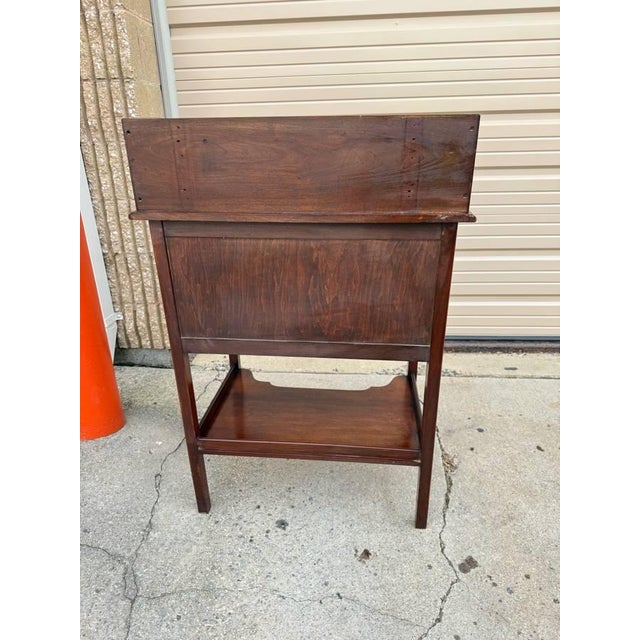 Vintage Chippendale Style Mahogany 2 Drawer Back Splash Table High Back Server For Sale - Image 4 of 11