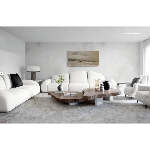 Wood Abstract Resin Wall Art: Silver Wave With Crushed Glass - Modern Decor (48"x24") For Sale - Image 7 of 8