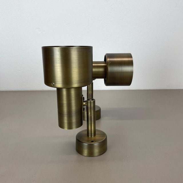 Minimalist Brass Tube Spot Wall Lights, Italy, 1970s, Set of 2 For Sale - Image 17 of 18