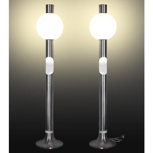 Pair of floor lamp is an original lamp realized in the 1970s by Angelo Brotto (Venice, 1914 - Campiglia Marittina, 2002)....