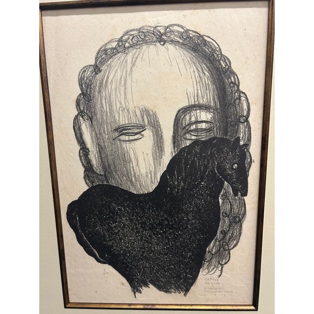 Paper Carlos Merida Limited Edition Drawing (1931) - Signed For Sale - Image 7 of 10