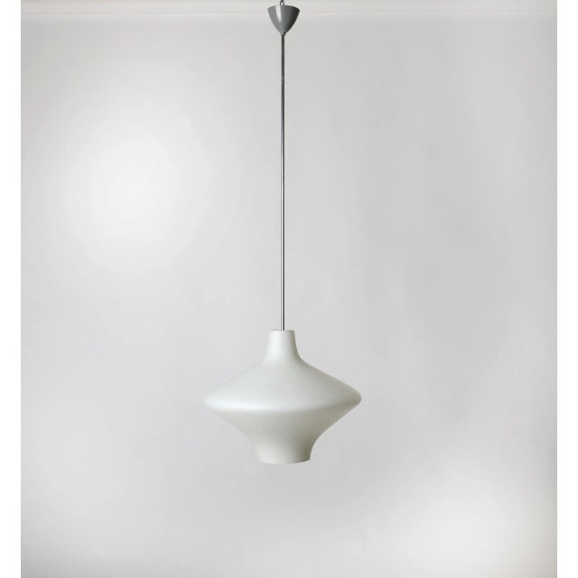 Mid-Century Modern Opaline Ceiling Lamp by Josef Hurka for Napako, 1930s, in Flawless conditions. Designed 1960 to 1969...