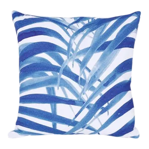 Blue and White Linen Pillow