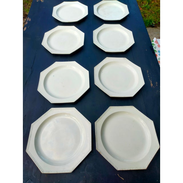 19th Century Creil Plates in White Earthenware, Set of 8 For Sale - Image 11 of 13