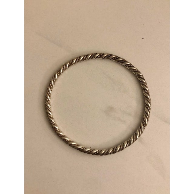 Vintage Sterling Silver Rope Twist Bangle | Chairish