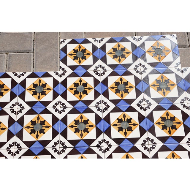 1940s Set of Thirty One Vintage Geometric Tiles, Portuguese For Sale - Image 6 of 12