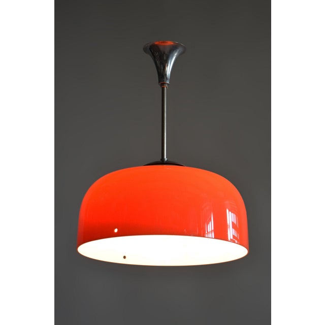 Metal Mid-Century Chandelier in Chrome, Plastic and Glass, Italy, 1960s For Sale - Image 7 of 9