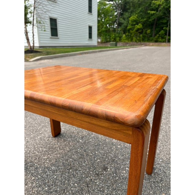 D-Scan Mid-Century Teak Patchwork Side Table For Sale - Image 4 of 8