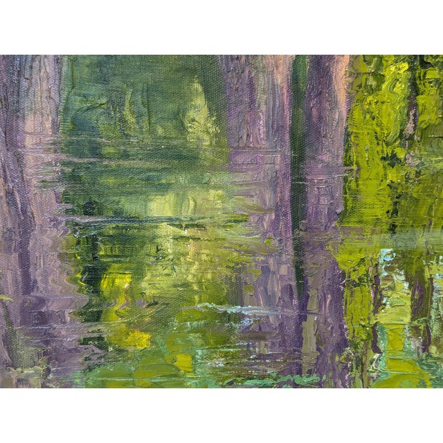 Blue Nancy Paris Pruden "Cypress Creek" Contemporary Naturalistic River Landscape Nature Painting, 2020s For Sale - Image 8 of 10