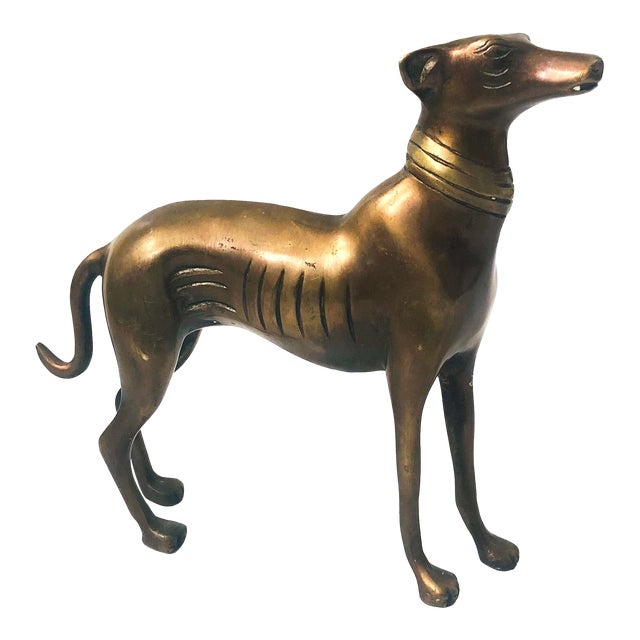 Mid Century Bronze Greyhound For Sale