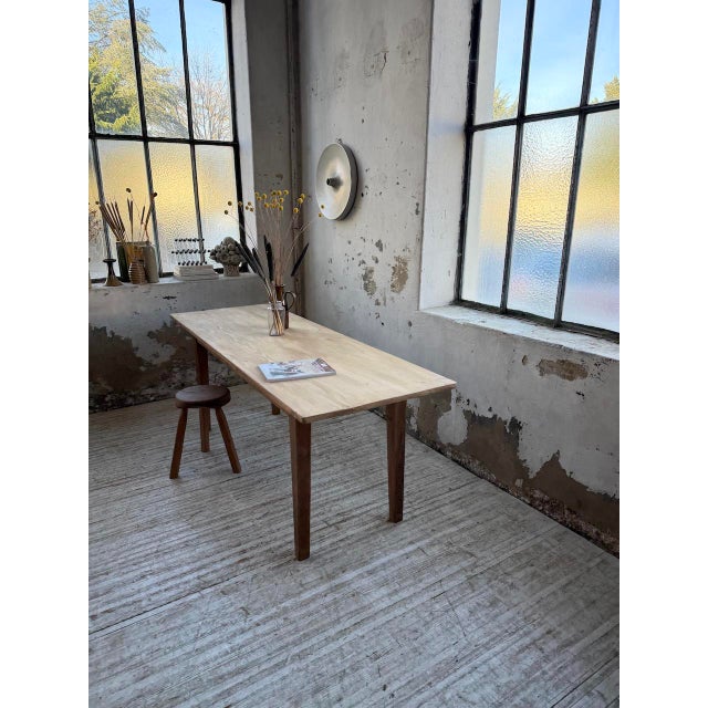 Pine and Oak Farmhouse Table, 1950s For Sale - Image 6 of 18
