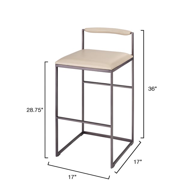 Bradbury Bar Stool, Cream Leather Contemporary without losing sight of comfort, the clean lines of these effortlessly cool...