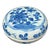 Late 19th Century Chinese Art Porcelain Blue and White Round Pill Box For Sale