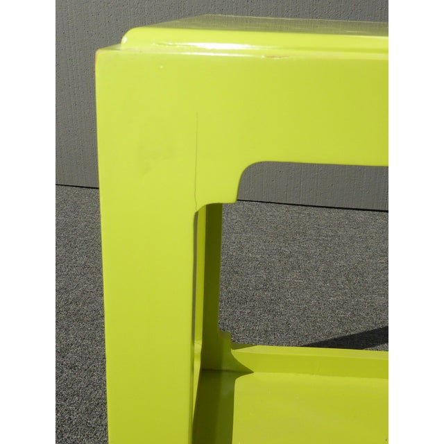 Vintage Contemporary Style Square Lime Green Plastic Side Table Chairish