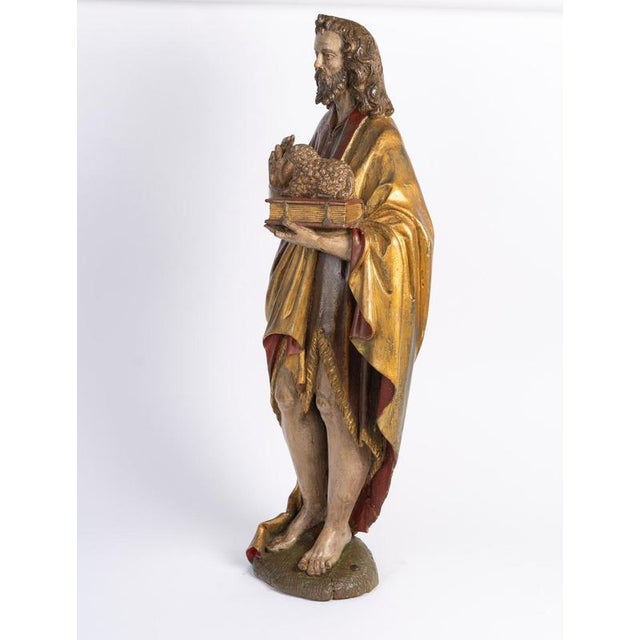 Late 16th Century Polychrome Carved Wooden Sculpture, Germany For Sale - Image 8 of 12