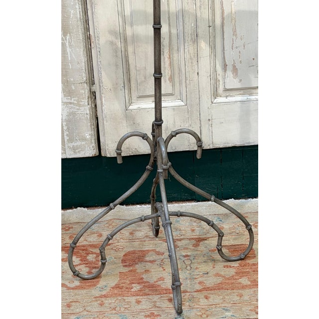 Italian Trompe l’Oeil Faux-Bamboo Iron Music Stand with Candlestick, Circa 1970s For Sale - Image 4 of 15