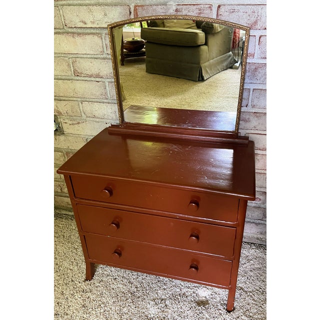 1930s Antique Child’s Dresser With Mirror Chairish