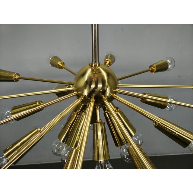 28-Light Brass Sputnik Chandelierby Kamenický Šenov, Czechoslovakia, 1970s For Sale - Image 9 of 17
