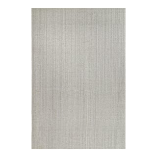 2010s Rug & Kilim’s Modern Rug in Solid Gray and Off-White Striae - 12x18 For Sale