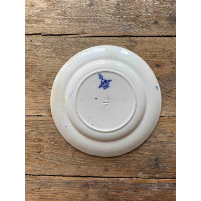 1920s Antique Delft Minton Plate For Sale - Image 5 of 6