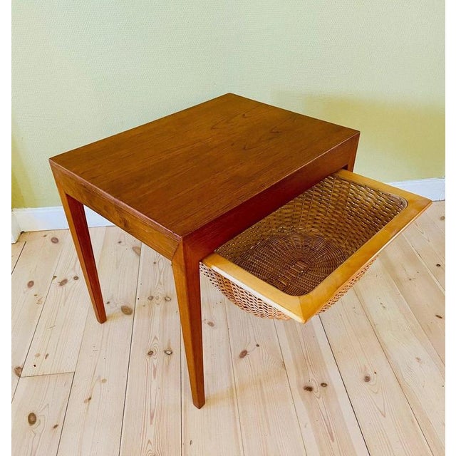 Vintage Danish Teak Sewing Table by Severin Hansen Jr. for Haslev Møbelfabrik, 1960s For Sale - Image 6 of 18