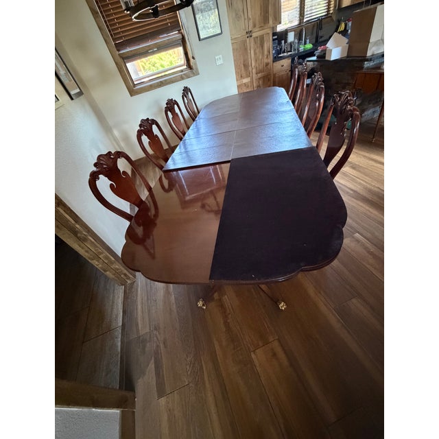 1980s Kindel Winterthur Mahogany Complete Dining Set-Original Receipt of Purchase Included For Sale - Image 12 of 18