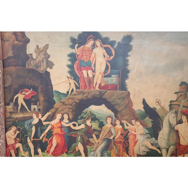 Mythological Scene, Large Oil Painting on Canvas, 20th Century, Framed For Sale - Image 15 of 18